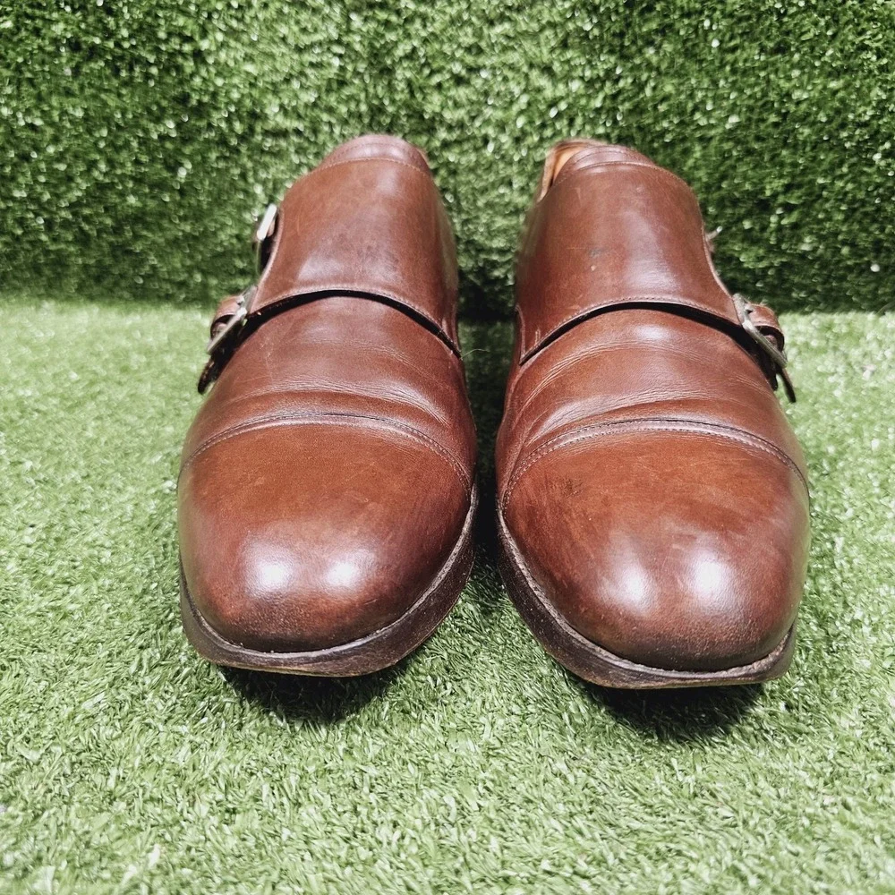 Meermin Mallorca Double Monk Strap Brown Leather Dress Shoes Mens Size 10